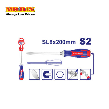 [PRE-ORDER] EMTOP Slotted go-through screwdriver 8x200mm - EGTSSL8200