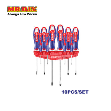 EMTOP 10-Piece Screwdriver and Precision Screwdriver Set - ESST1002 (10pcs)
