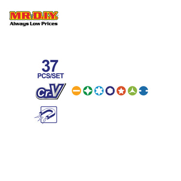 EMTOP 37-Piece Precision Screwdriver Set - EBST03702 (37pcs)