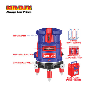 EMTOP Self-Leveling Line Laser(Red laser beams)  - ESLE53001