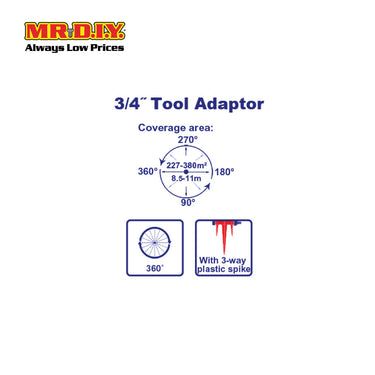 EMTOP Plastic Auto Gear Sprinkler 3/4 Tool Adapter - ESNE13602