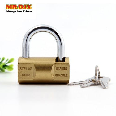 STELAR Brass Block Heavy-Duty Security Padlock Double Lock (50mm)