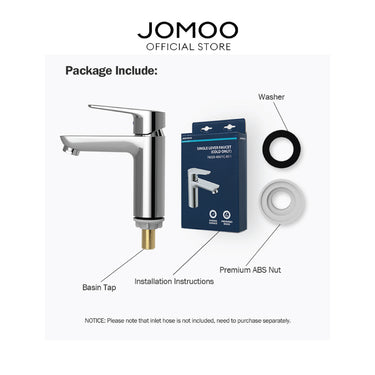 JOMOO Single Cold Basin Water Tap 76029 with Spatter-proof Bubbler Thickened Brass Valve Body Environmentally Basin Faucet