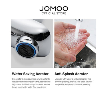 JOMOO Single Cold Basin Water Tap 76029 with Spatter-proof Bubbler Thickened Brass Valve Body Environmentally Basin Faucet