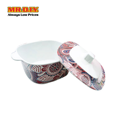 (MR.DIY) Square Lid Bowl Paisley Design (21cm)