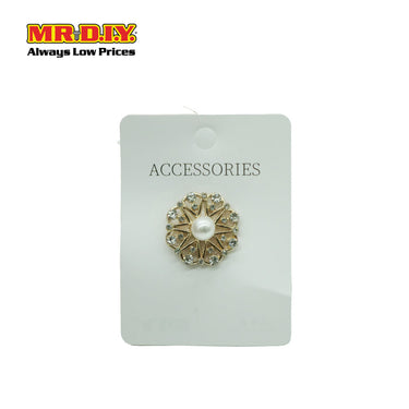 (MR.DIY) Scarf Buckle Round with Pearl (Large)