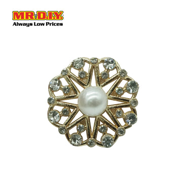 (MR.DIY) Scarf Buckle Round with Pearl (Large)