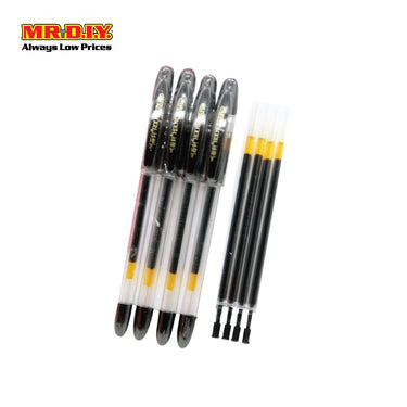 (MR.DIY) Bloma Black Gel Ink Pen 0.5mm (4+4 pcs)