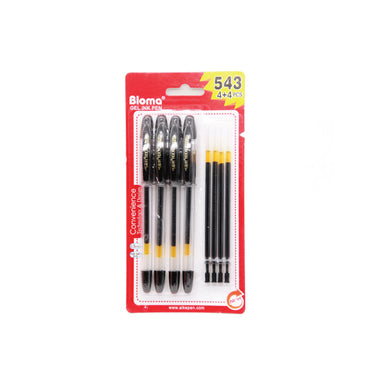 (MR.DIY) Bloma Black Gel Ink Pen 0.5mm (4+4 pcs)