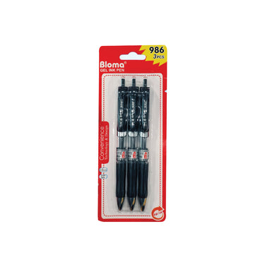 (MR.DIY) Bloma Gel Ink Pen Black (3pcs)