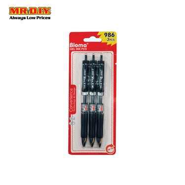 (MR.DIY) Bloma Gel Ink Pen Black (3pcs)