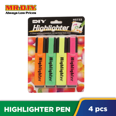 (MR.DIY) Highlighter Color Pen (4pcs)