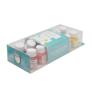 (MR.DIY) 12 Color Bright Non-Fade Watercolor & Paintbrush Set (25 ml)