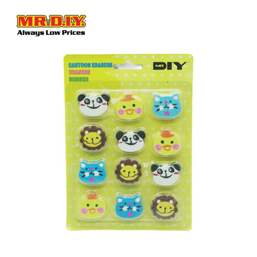 MR.DIY Animal Cartoon Erasers (12pcs)