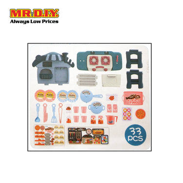 (MR.DIY) Kitchen Cooking Playset Accessories Toys Set (33pcs)