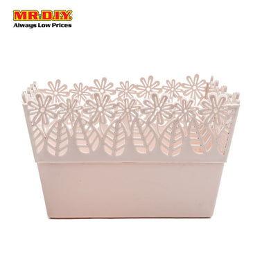 QI YUE Multipurpose Plastic Basket Floral Decor Organizer (18 x 17cm)