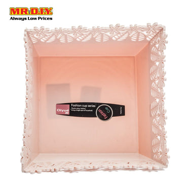 QI YUE Multipurpose Plastic Basket Floral Decor Organizer (18 x 17cm)