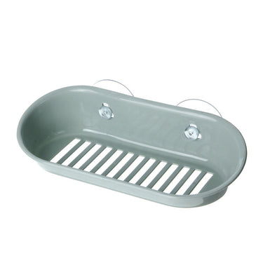 Two Suction Cups Bathroom Oval Soap Holder Beige