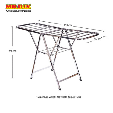 (MR.DIY) Premium Stainless Steel Foldable Clothes Drying Rack (159cm x 60cm)