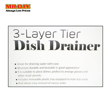 (MR.DIY) Stainless-Steel 3-Layer Tier Dish Drainer Rack