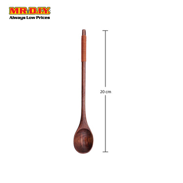 (MR.DIY) Long Handled Wooden Bamboo Soup Spoon 203 (20cm)