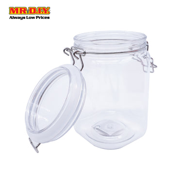 (MR.DIY) Clear Plastic Airtight Clip Round Jar Food Container (9cm)