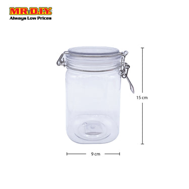 (MR.DIY) Clear Plastic Airtight Clip Round Jar Food Container (9cm)