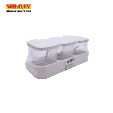 (MR.DIY) 3 Slot Seasoning Box Set- Beige M04-5173