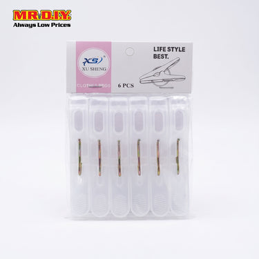 XS Clothes Peg - Translucent White (6pcs)