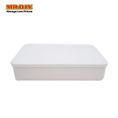 (MR.DIY) Plastic Storage Organizer Stackable Flat Box With Lid (18.5 x 26.5 x 8.5cm)