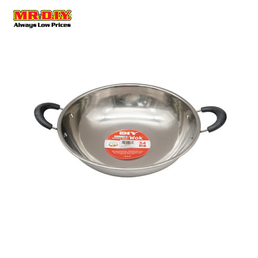 (MR.DIY) Stainless Steel Wok (34cm)