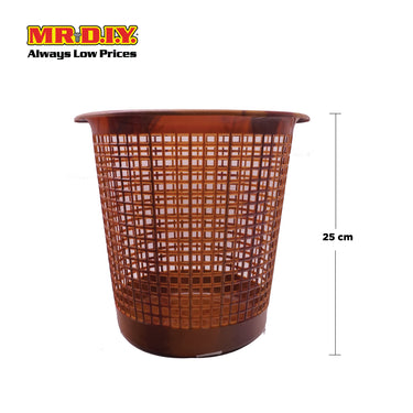 Plastic Dustbin Waste Basket Brown