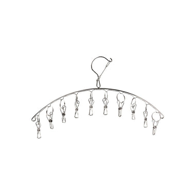 (MR.DIY) Curved 10 Clips Stainless Steel Drying Hanger (9cm)