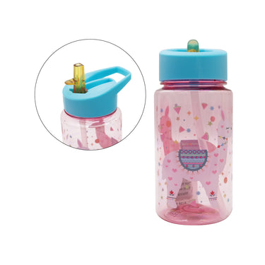(MR.DIY) Kids Cute Cartoon Lightweight Plastic Water Bottle School With Straw (500ml)