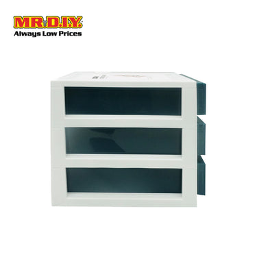 (MR.DIY) Plastic Storage Drawer Rack Desk Organizer 3 Tier (25.5 x 18 x 24cm)