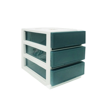 (MR.DIY) Plastic Storage Drawer Rack Desk Organizer 3 Tier (25.5 x 18 x 24cm)