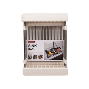PINPINFAMILY Kitchen Retractable Rectangular Sink Rack Dish Drainer- HP01-272