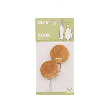 (MR.DIY) Adhesive Round Wooden Hook (1pc)