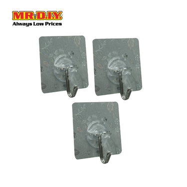 (MR.DIY) Adhesive Wall Hook With Flower Design (3 pcs)
