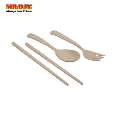 (MR.DIY) Plastic Cutlery Set - Beige XB0506