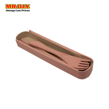 (MR.DIY) Plastic Cutlery Set - Pink XB0508
