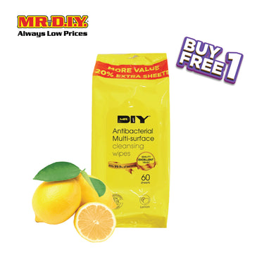 (MR.DIY) Antibacterial Multi-surface Cleansing Wipes (60 sheets)