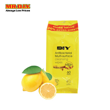 (MR.DIY) Antibacterial Multi-surface Cleansing Wipes (60 sheets)