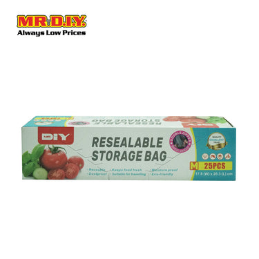 (MR.DIY) Double Zipper Resealable Storage Bag (25pcs)