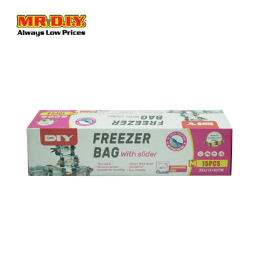 (MR.DIY) Reuseable Freezer Bag with Slider (15pcs)