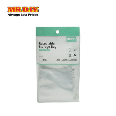 (MR.DIY) Resealable Storage Bag 50pcs (L14cm x W10cm)