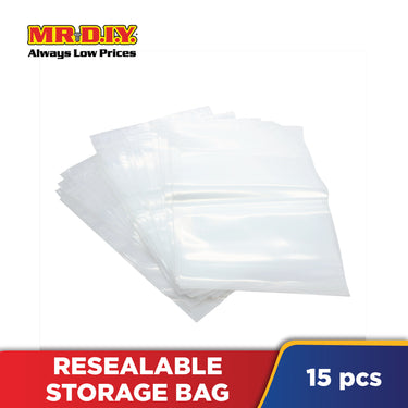 (MR.DIY) Resealable Storage Bag (15 pieces)(20x28cm)
