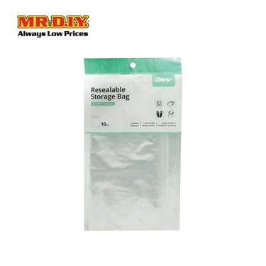 (MR.DIY) Resealable Storage Bag 10pcs (L34cm x W24cm)