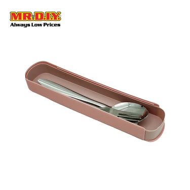 (MR.DIY) Cutlery Set Spoon & Fork With Cover