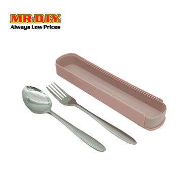 (MR.DIY) Cutlery Set Spoon & Fork With Cover